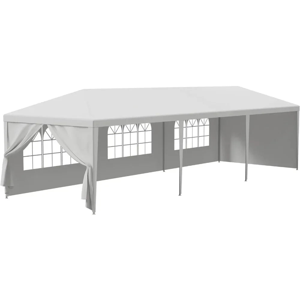 Outdoor Canopy Tent with Removable Sidewalls, Patio Camping Gazebo, Shelter, Pavilion for Party, Wedding, BBQ Events, 10x30'