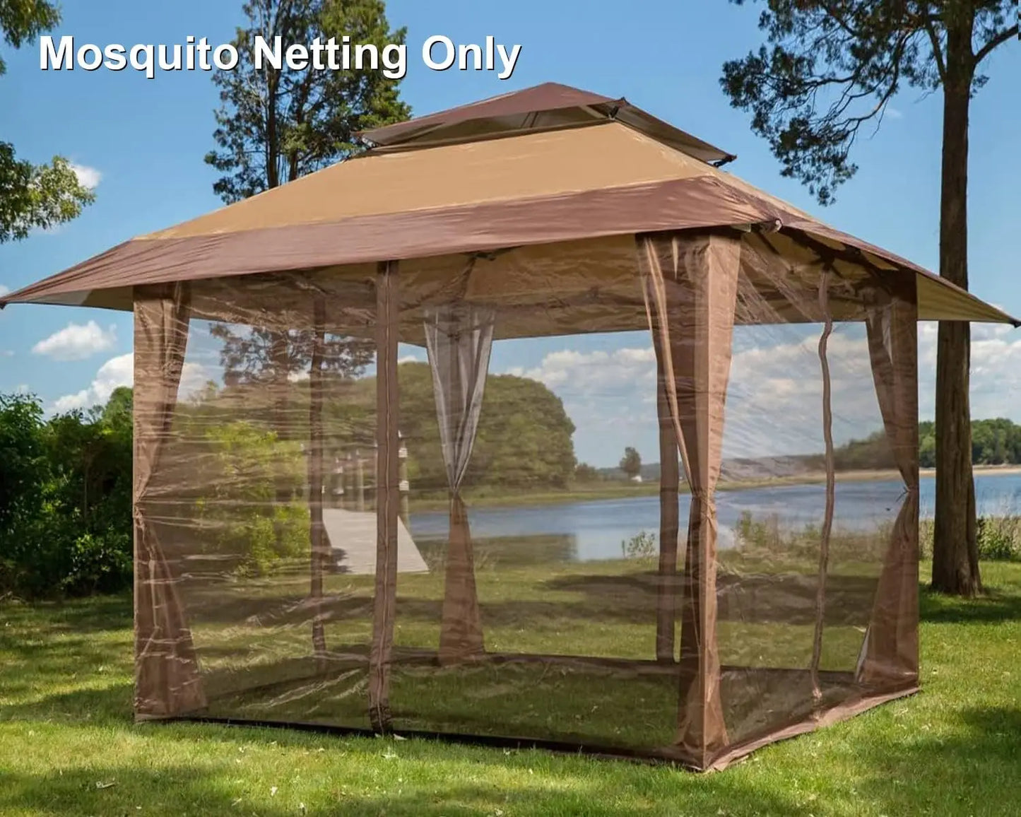 Patio Gazebo Mosquito Netting Screen Walls ONLY Breathable durable flame retardantConvenientmodificationandassembly