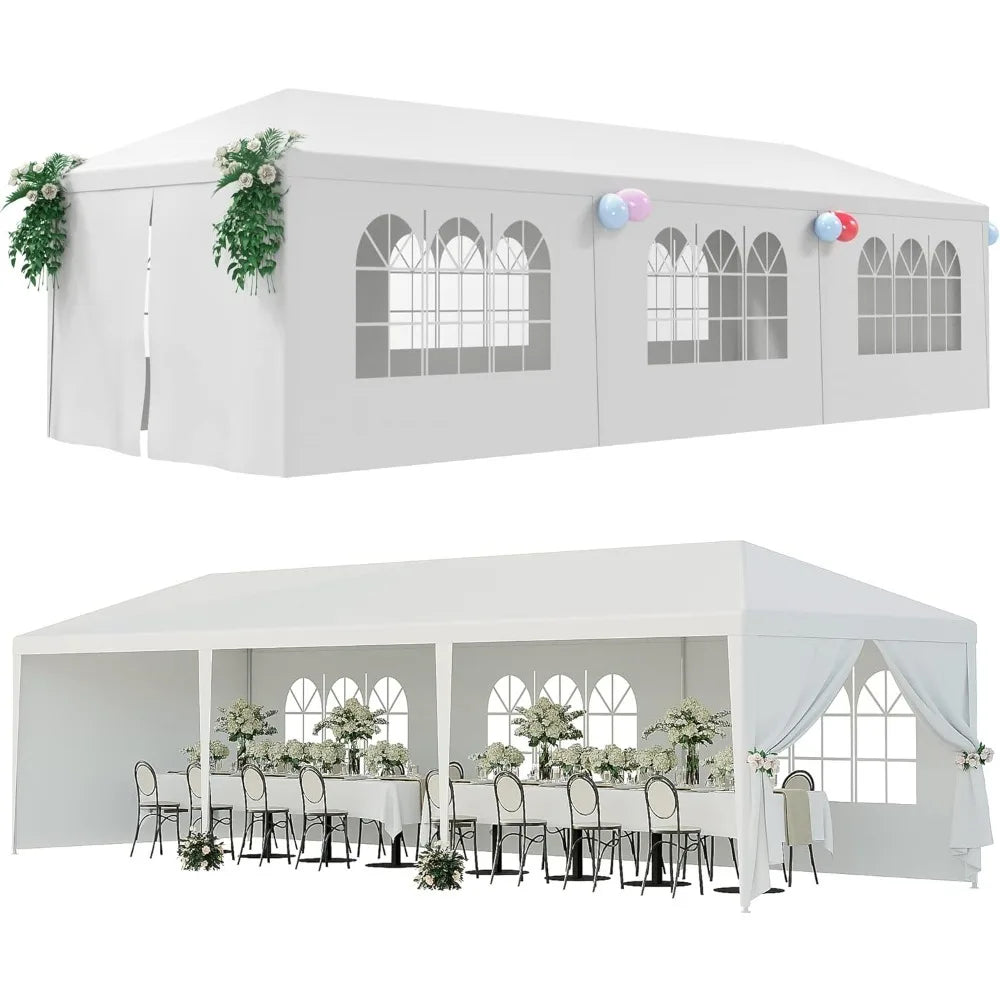 10'x30' Outdoor Canopy Tent Patio Camping Gazebo Shelter Pavilion Cater Party Wedding BBQ Events Tent W/Removable Sidewalls Home