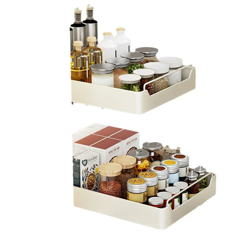 Pull out Cabinet Organizer Heavy Duty Slide out Pantry Shelves Drawer Storage Sliding Mesh Cabinet Basket for Kitchen Accessorie